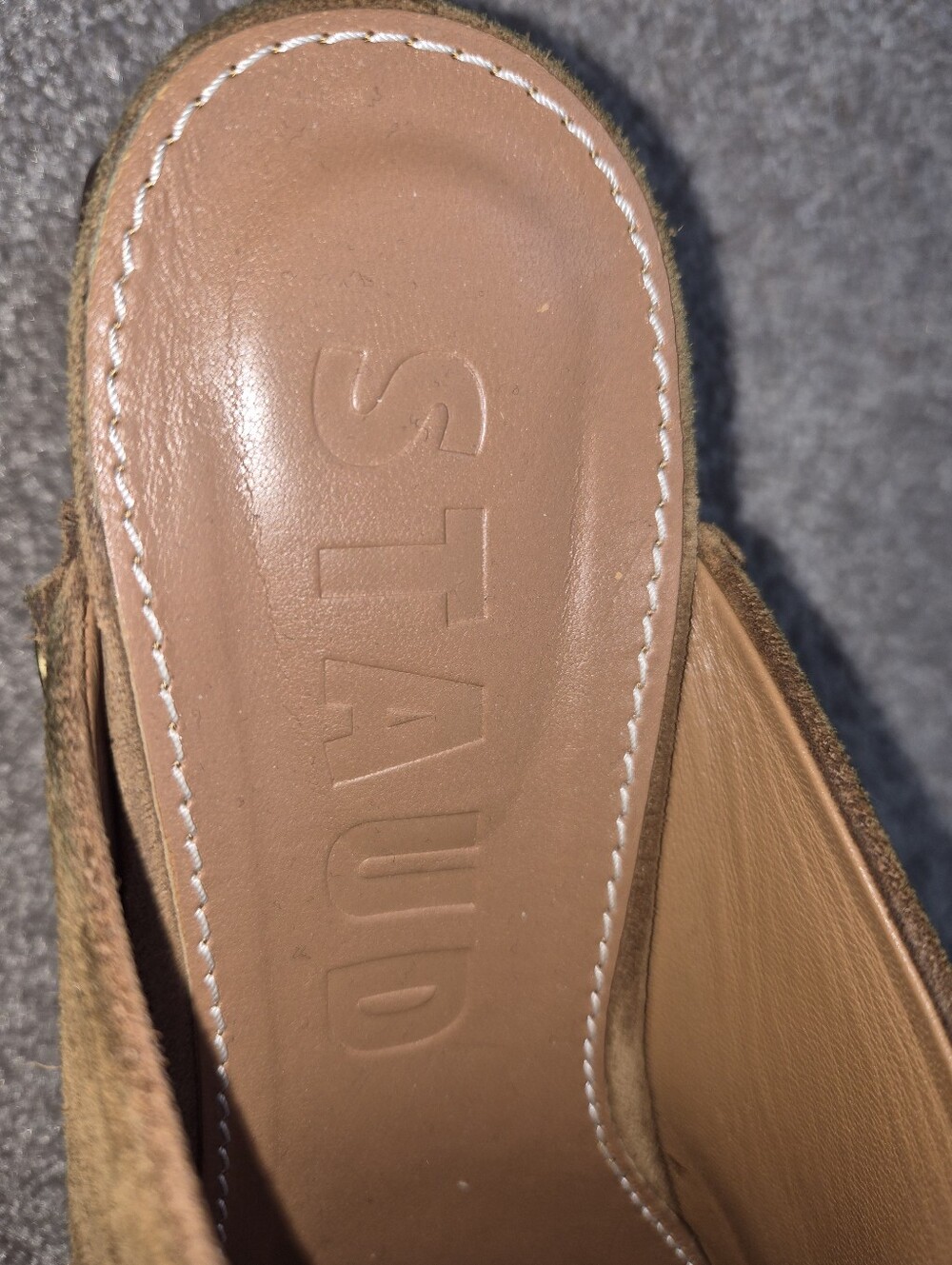 STAUD Chestnut Brown Suede Slip-On Clog - Picture 3 of 7